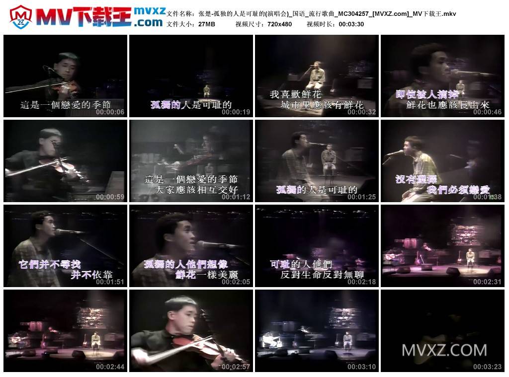 张楚-孤独的人是可耻的(演唱会)_国语_流行歌曲_MC304257